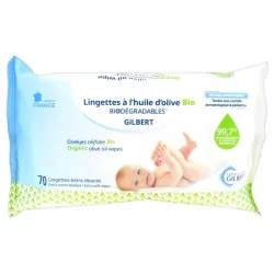 GILBERT LINGETTES A L'HUILE D'OLIVE BIO EXTRA DOUCE x 70