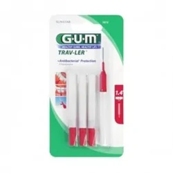GUM TRAV-LER MANCHE PAR 4 UNITES AVEC BROSSETTE 1,4mm Fine