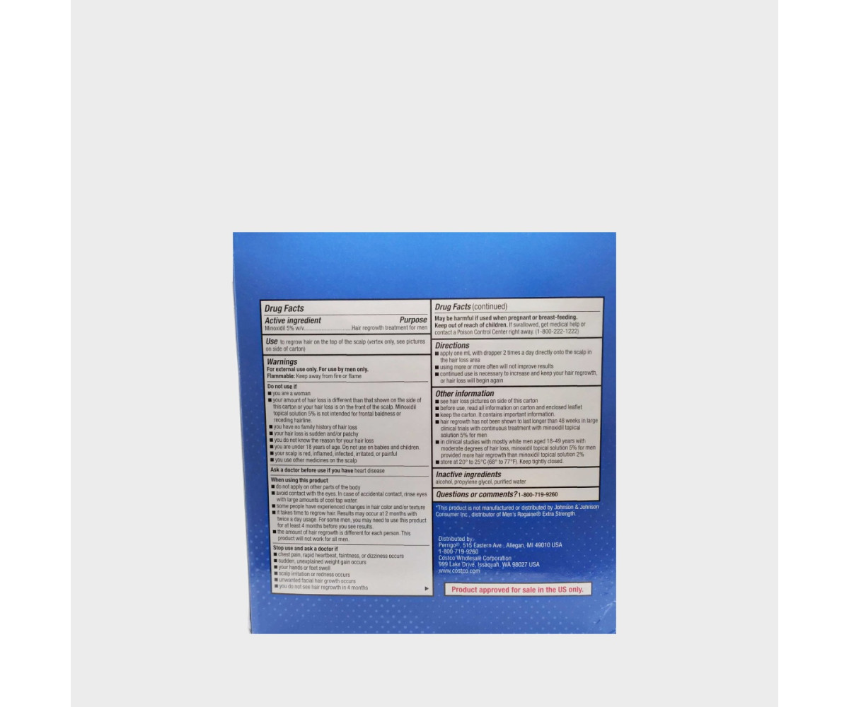 MINOXIDIL 5% Kirkland Signature - 6 Bouteilles de 60ml - Traitement de 6 mois