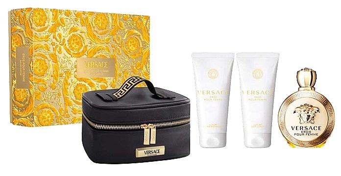 Versace Coffret Eros Pour Femme eau de toilette 100 ML + lotion 100 ML + Gel douche 100 ML + trousse